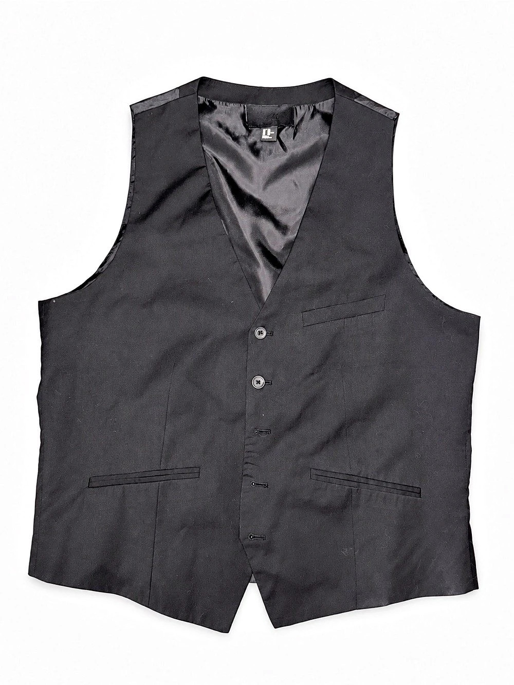 H&M Modern-Fit Wool TH-Flex Stretch Suit Separates Vest Black